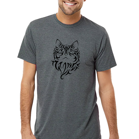 Calligraphic Cat Design T-shirt
