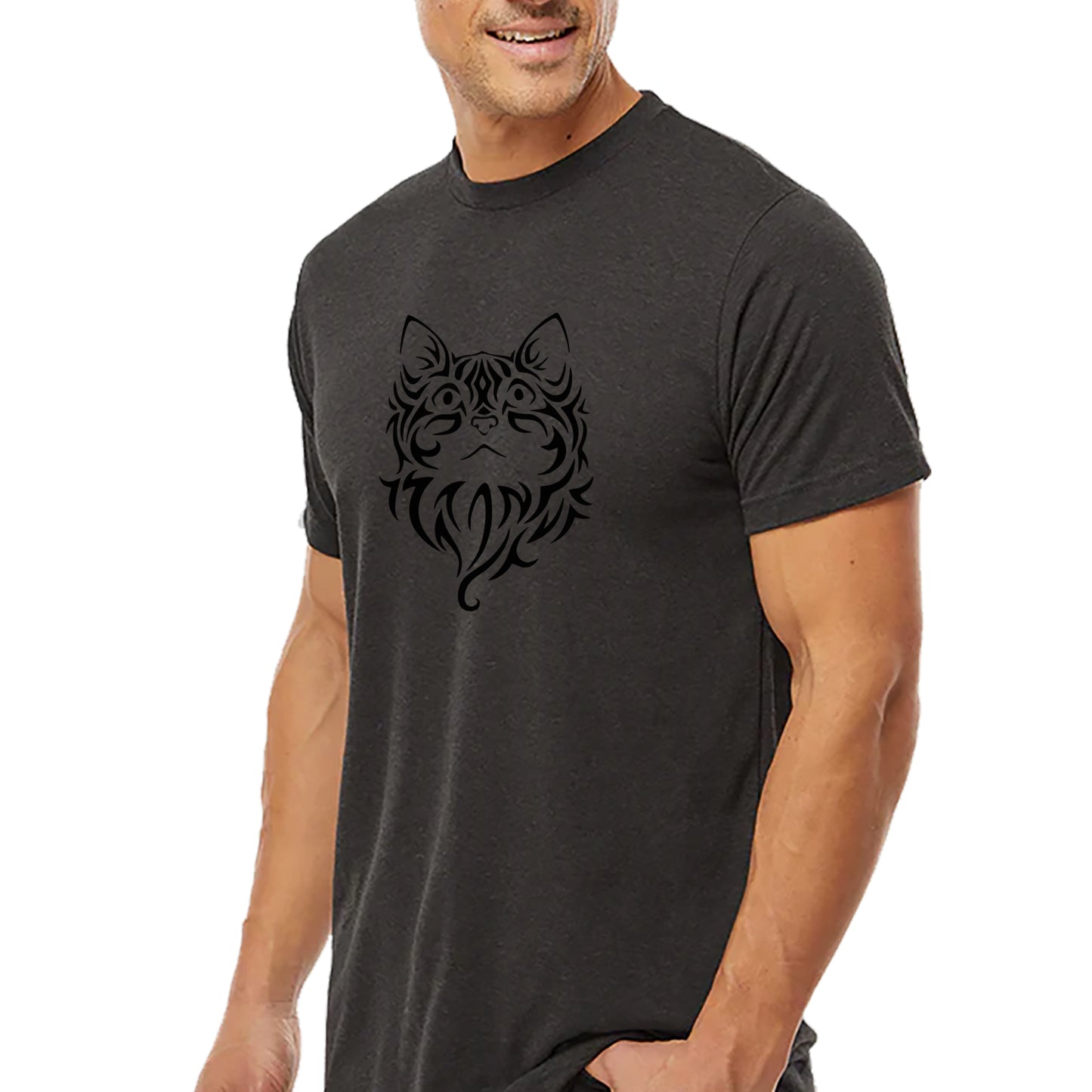 Calligraphic Cat Design T-shirt