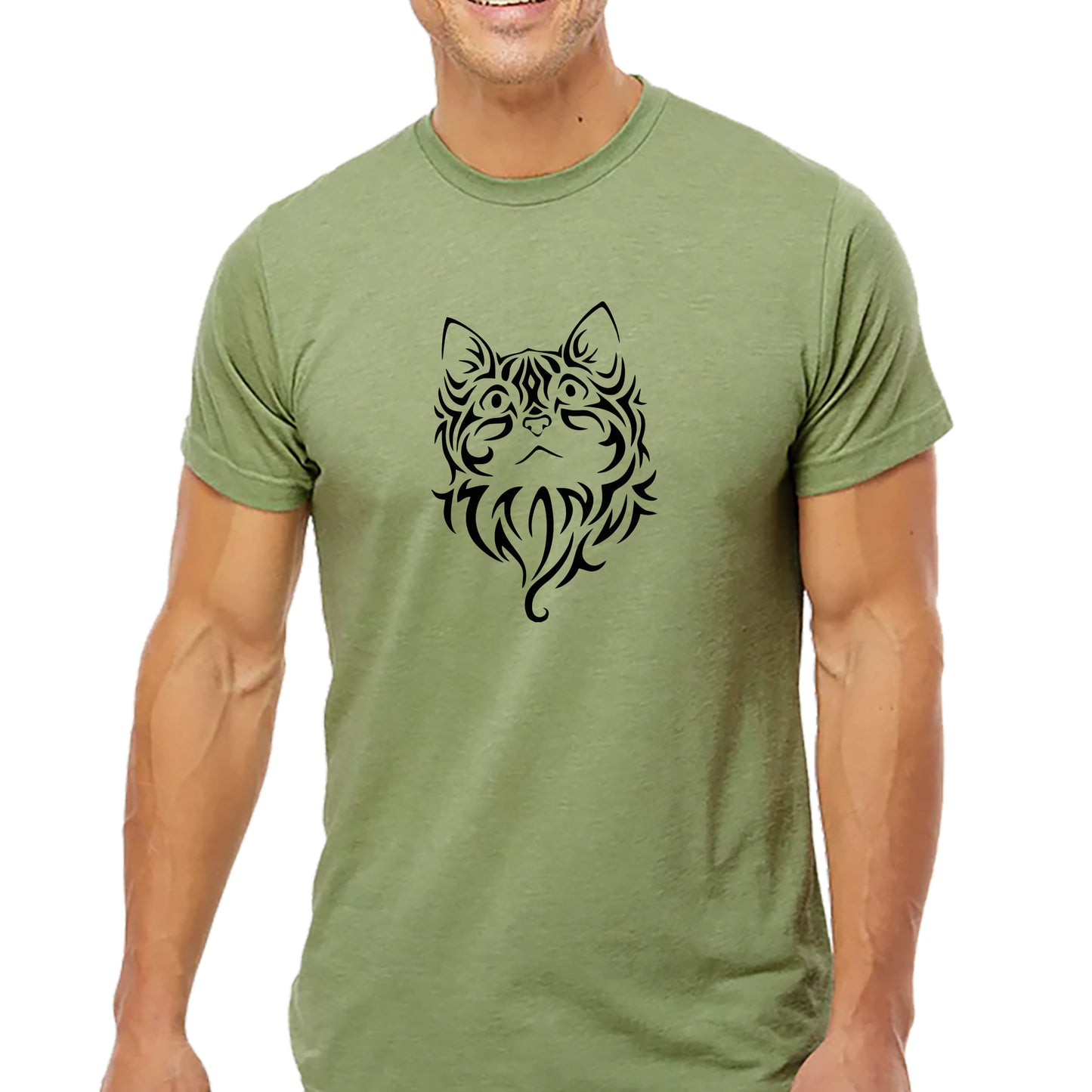 Calligraphic Cat Design T-shirt