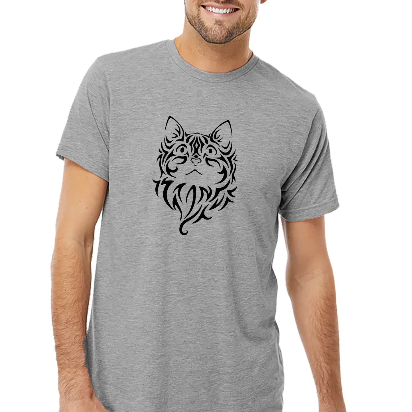 Calligraphic Cat Design T-shirt